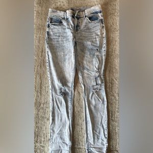 Express Acid Washed Mia Mid Rise Jeans